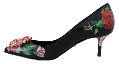 Elegante Pumps mit floralem Kristall