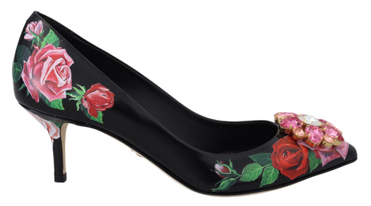 Elegante Pumps mit floralem Kristall