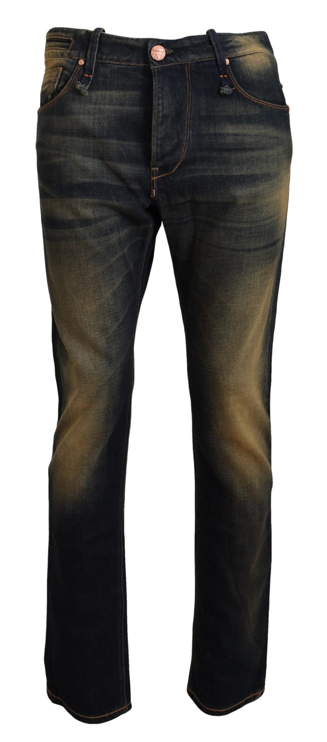 Elegante blau gewaschene Jeanshose - Authentische Handwerkskunst