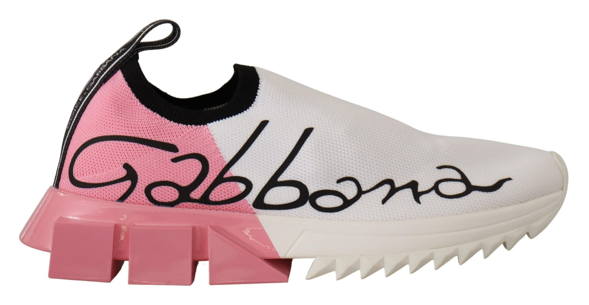 Edle Sorrento Slip-On Sneaker in Weiß &amp; Pink