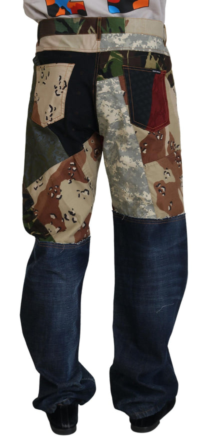 Patchwork-Jeans aus Seidenmischung mit hohem Denim-Anteil