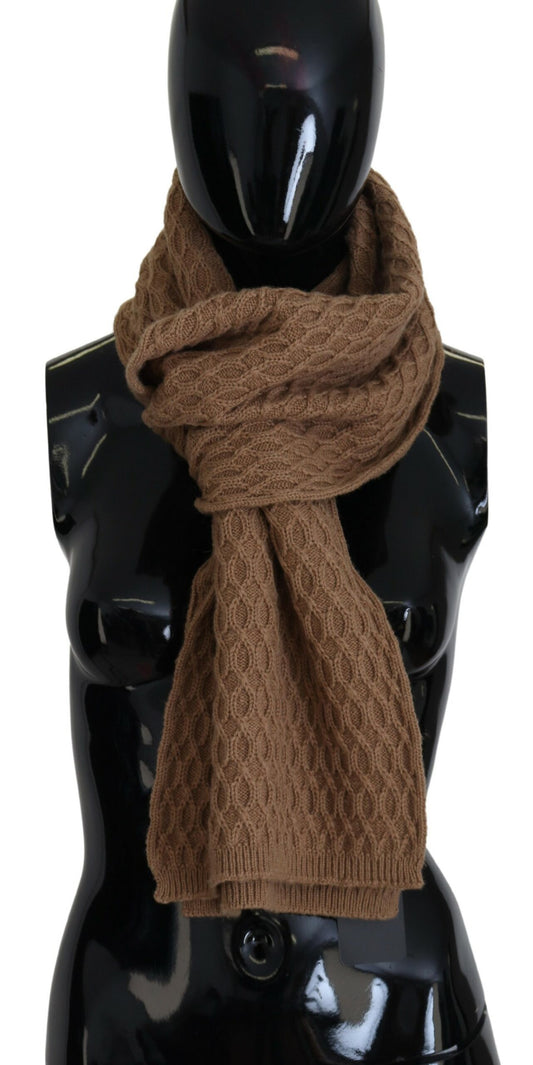 Elegant Dark Brown Knitted Scarf