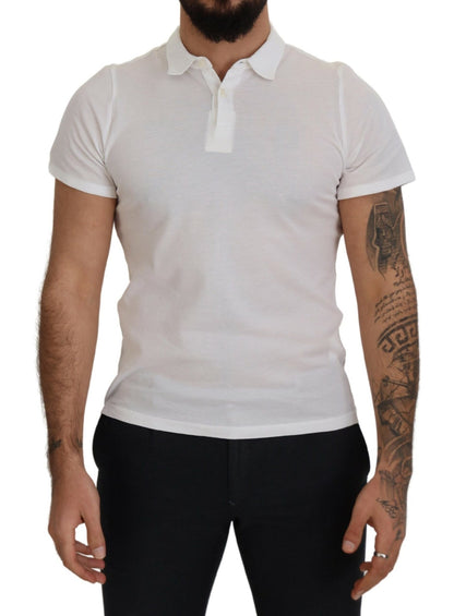 Elegantes weißes Polo-T-Shirt aus Baumwolle