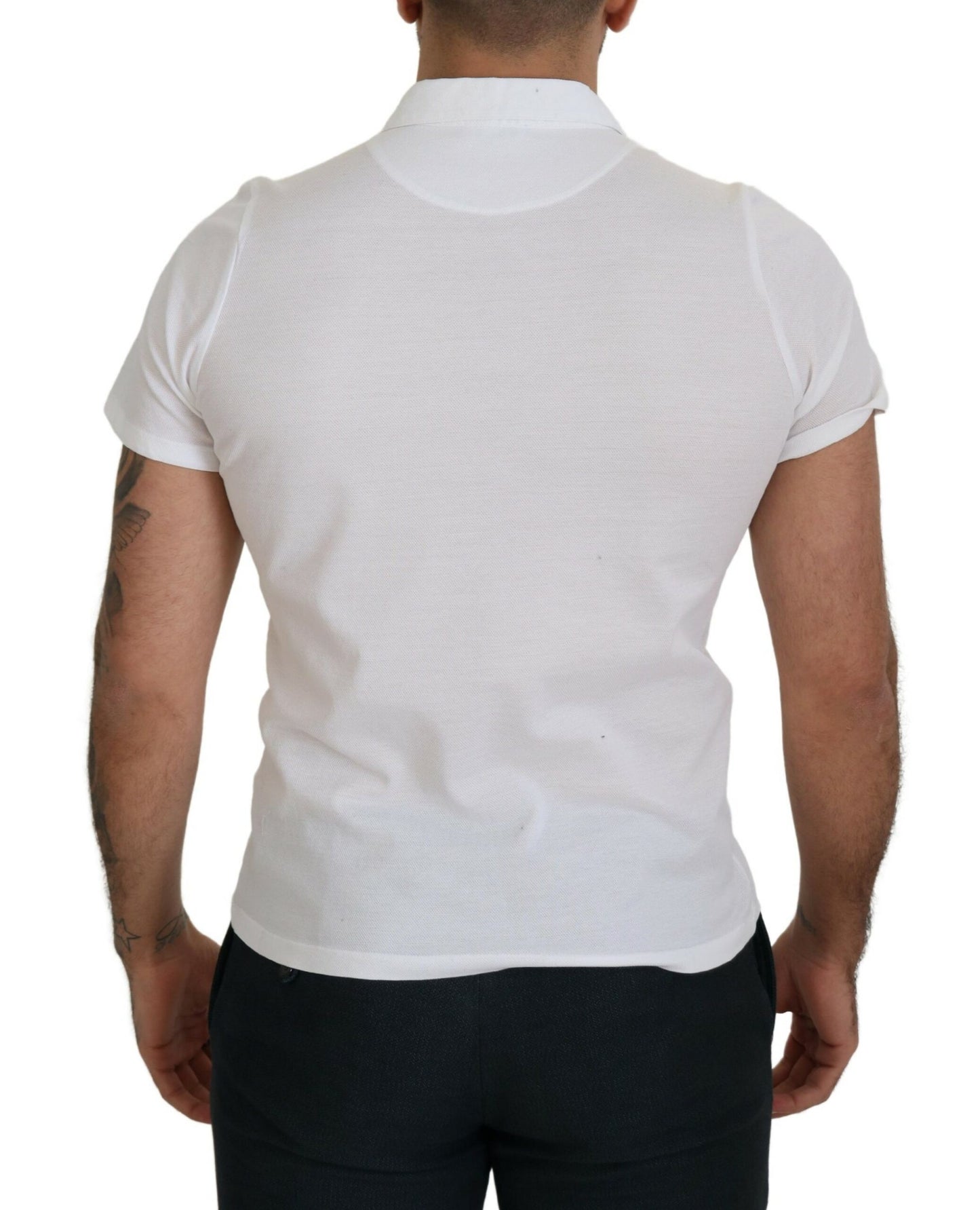 Elegantes weißes Polo-T-Shirt aus Baumwolle