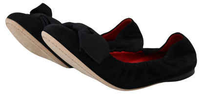 Elegante schwarze Ballerinas aus Wildleder