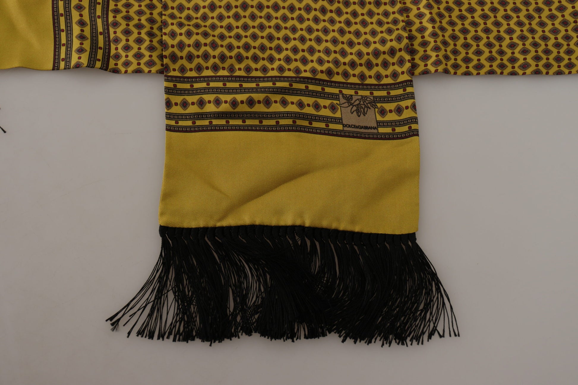 Elegant Yellow Silk Men's Scarf