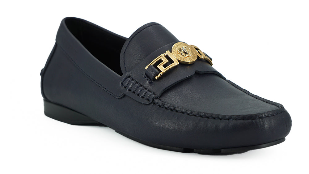 Elegante Loafer aus Kalbsleder in Marineblau