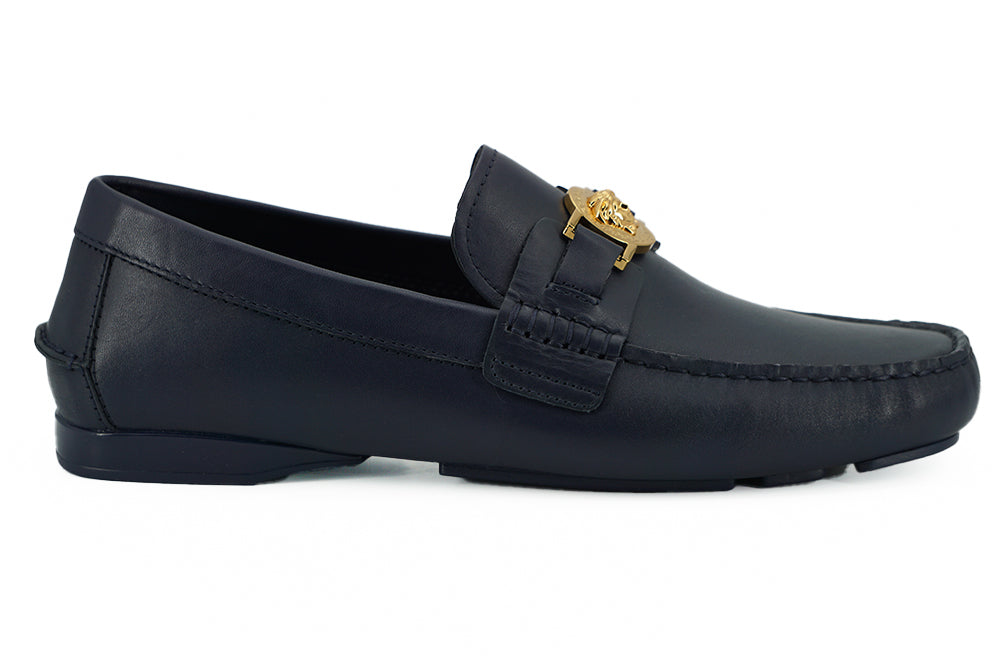 Elegante Loafer aus Kalbsleder in Marineblau