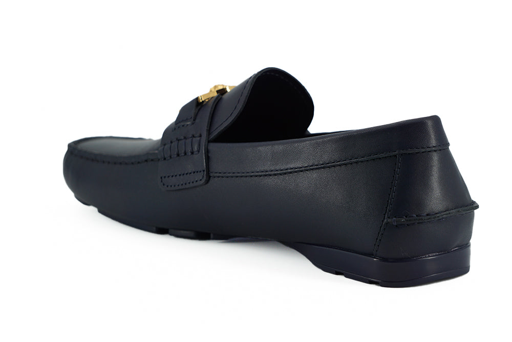 Elegante Loafer aus Kalbsleder in Marineblau