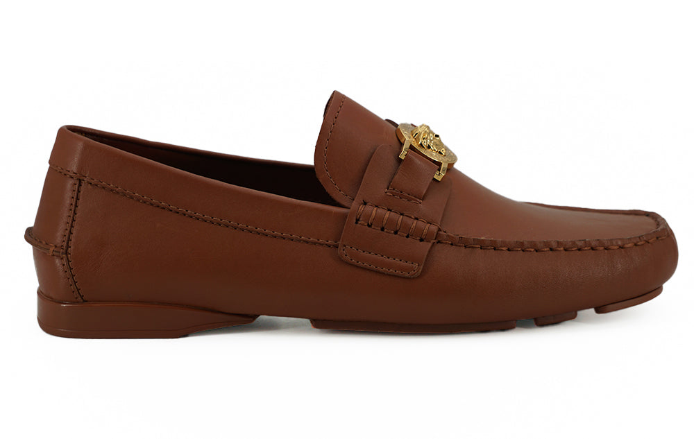 Elegante Loafer aus Leder mit Medusa-Prägung