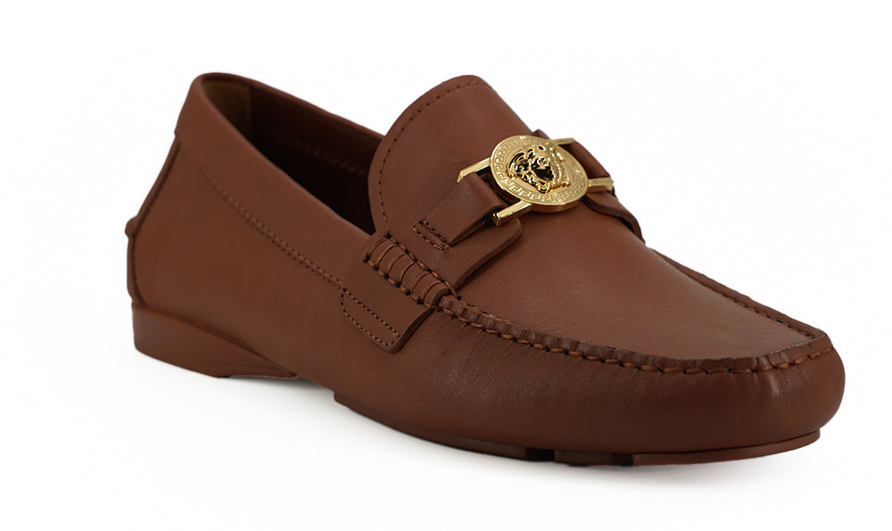 Elegante Loafer aus Leder mit Medusa-Prägung