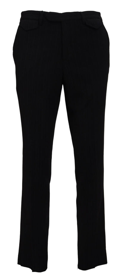 Elegante schwarze italienische Designerhose