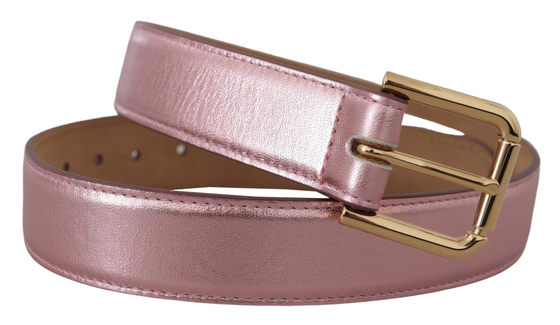 Eleganter Metallic-Pink-Ledergürtel