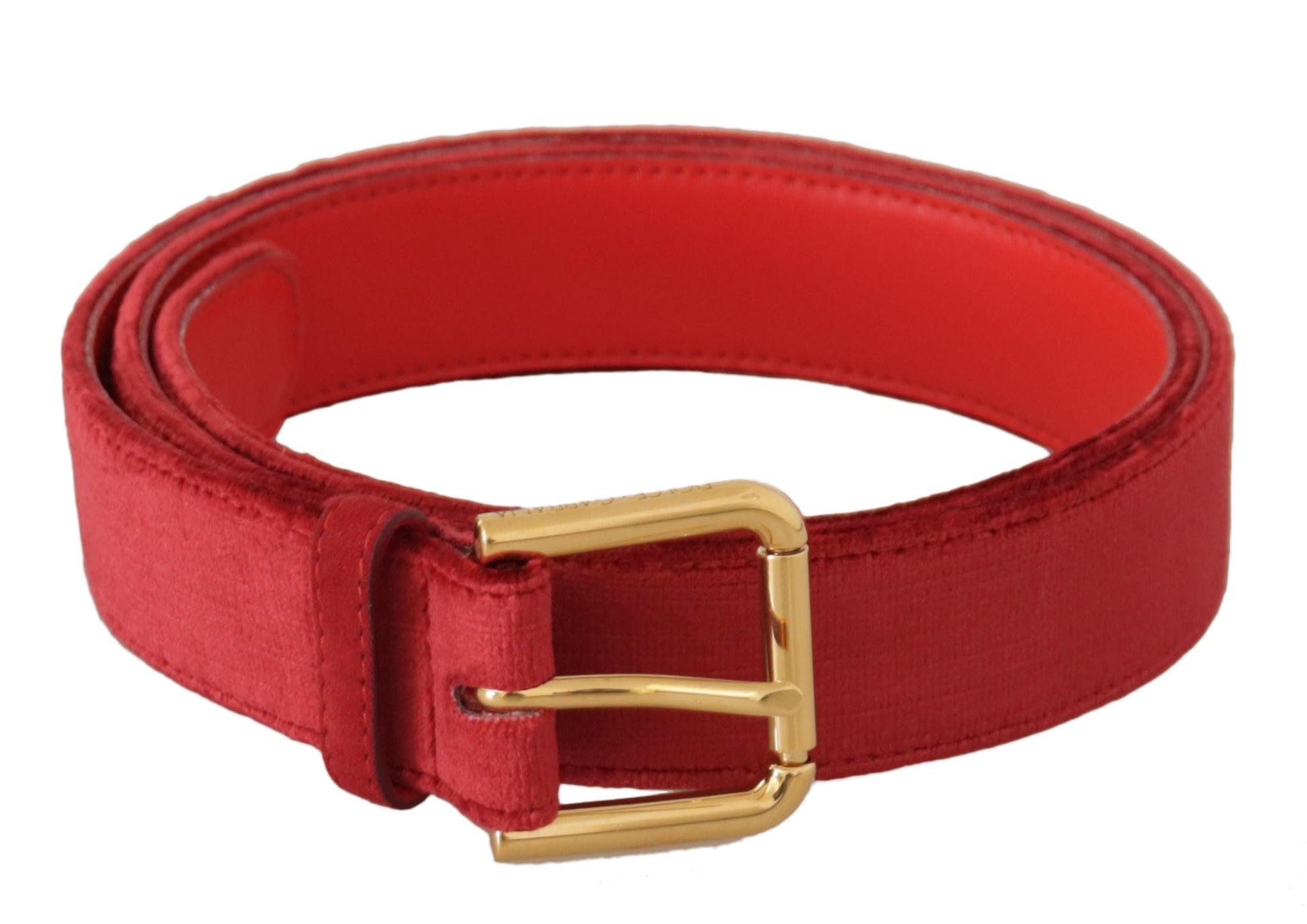 Elegant Red Suede Designer Belt