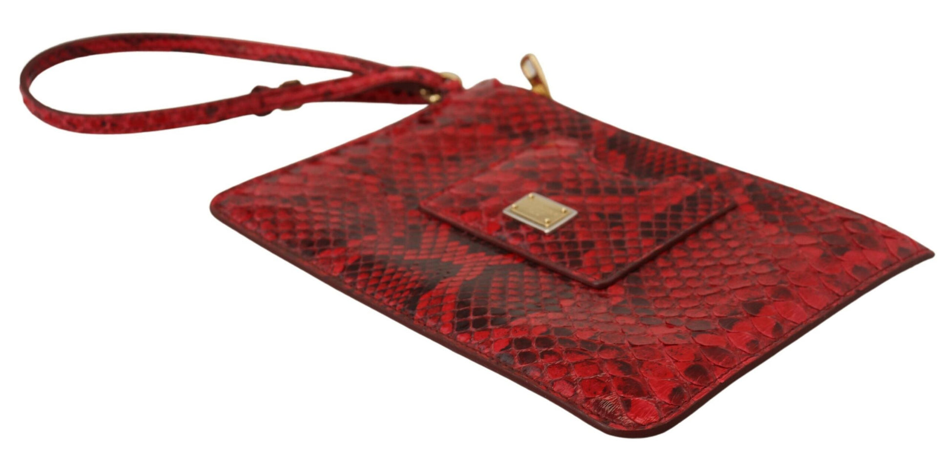 Elegante rote Leder-Clutch in Ayers Snake-Optik