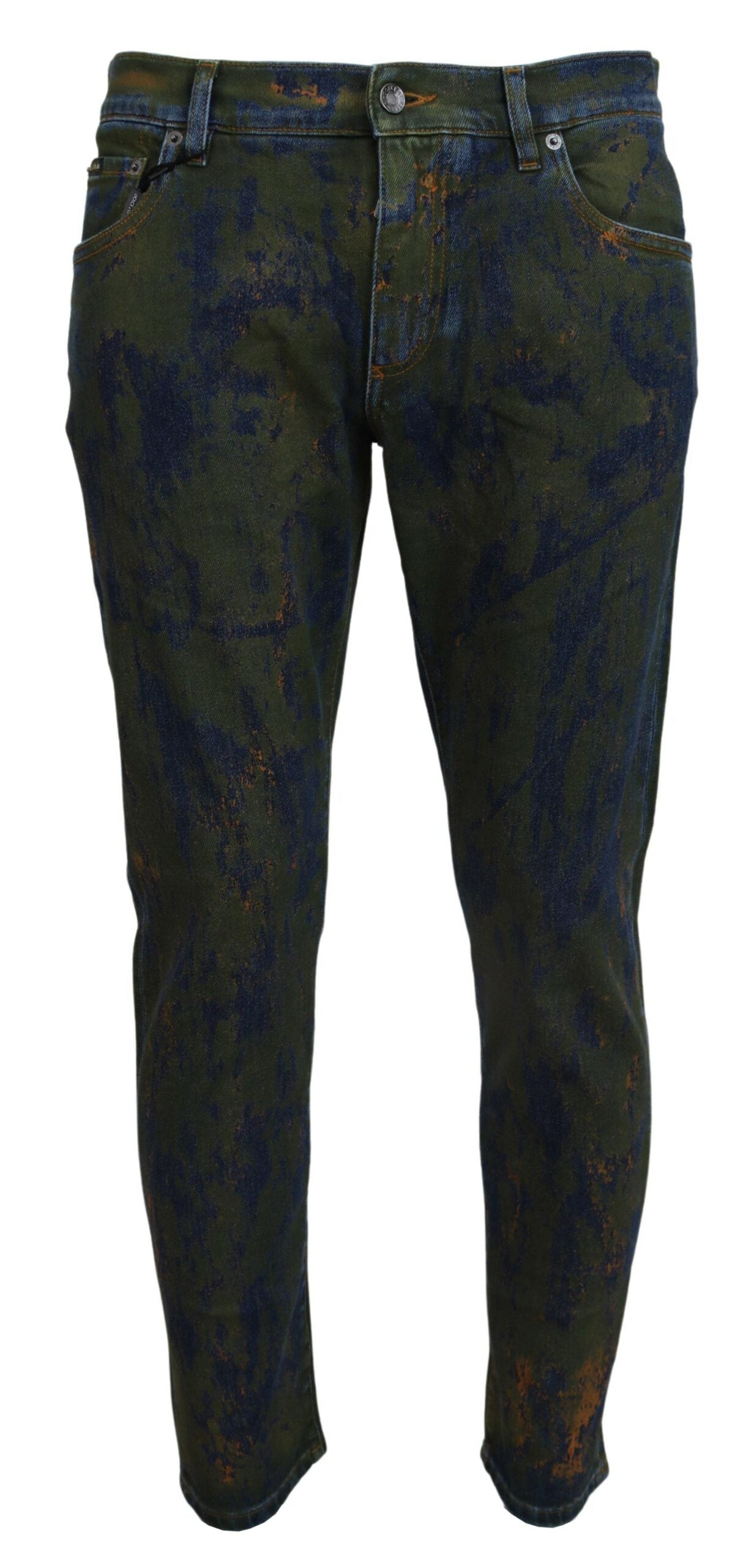 Schicke Slim-Fit Jeans in Green Wash