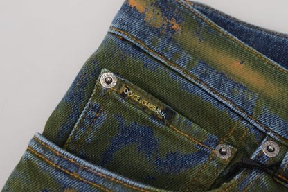 Schicke Slim-Fit Jeans in Green Wash