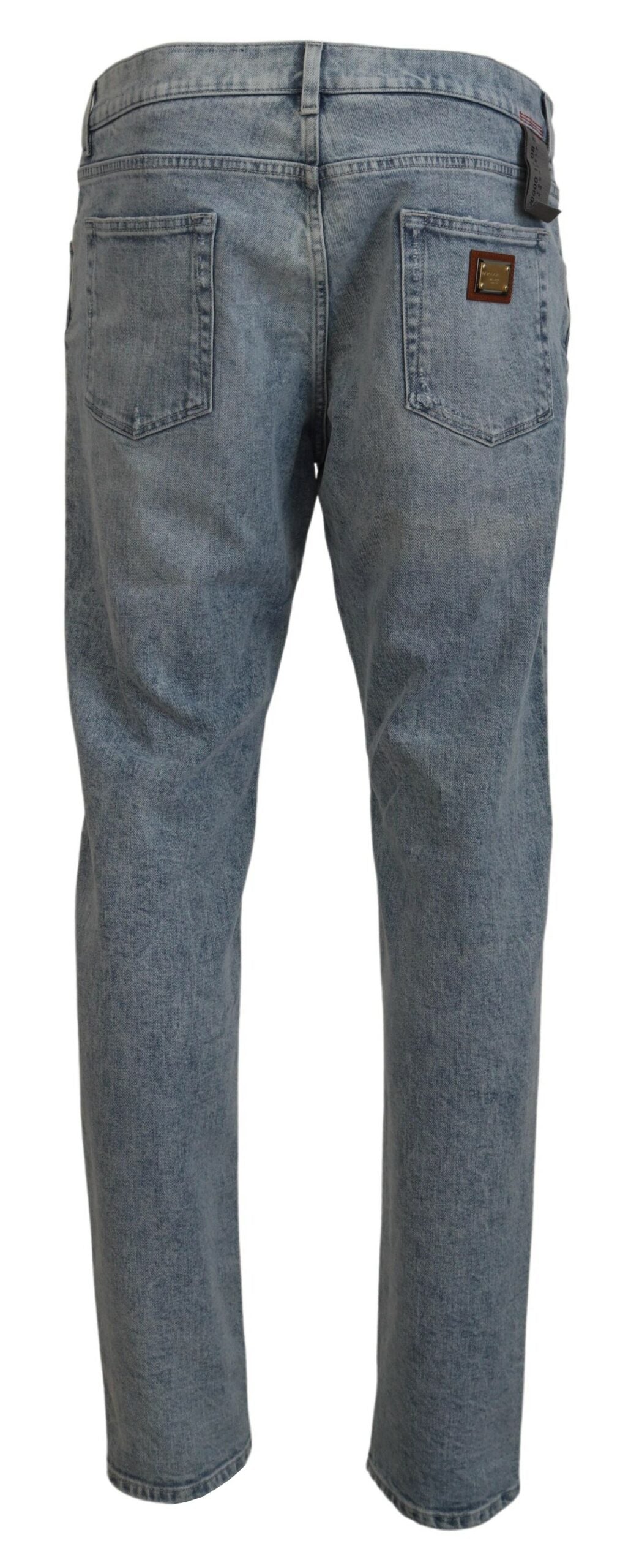 Elegante Slim-Fit-Hose aus hellblauem Denim