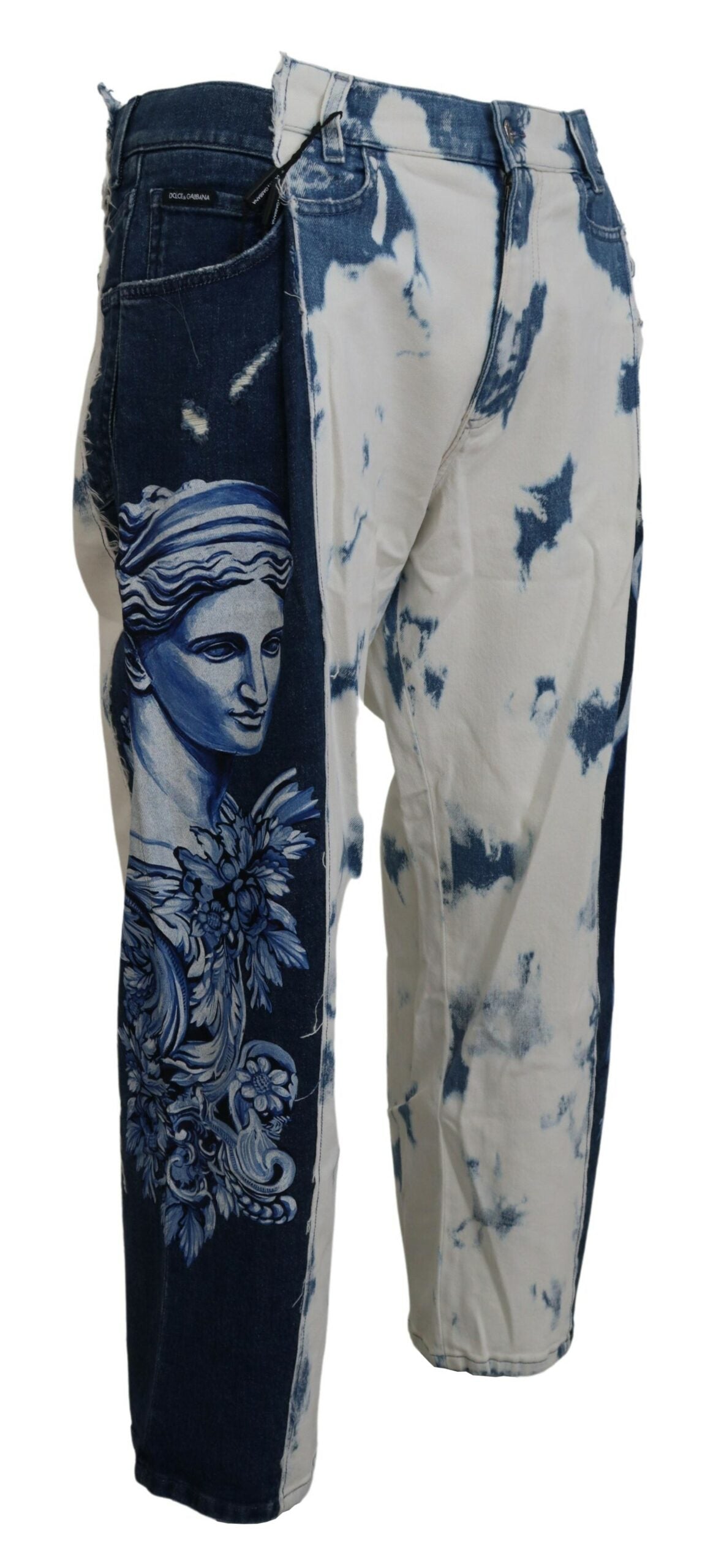 Elegante Loose Fit Denim-Hose mit einzigartigem Print