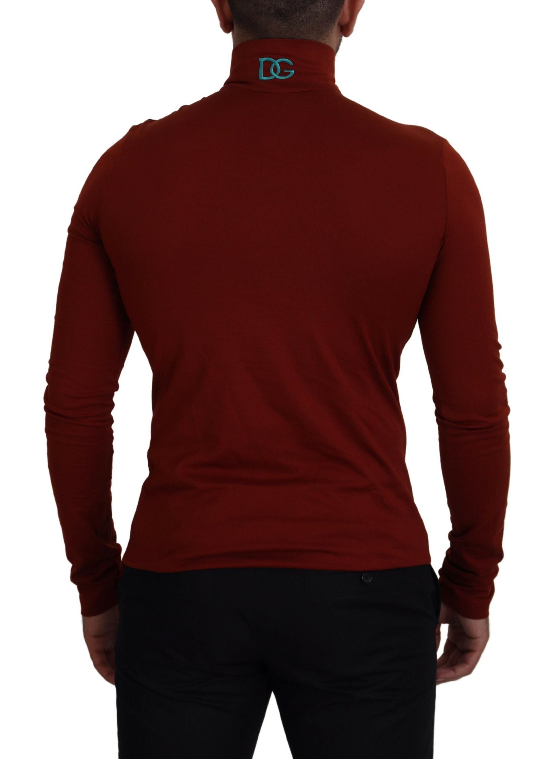 Eleganter kastanienbrauner Pullover mit Kragen und Reißverschluss