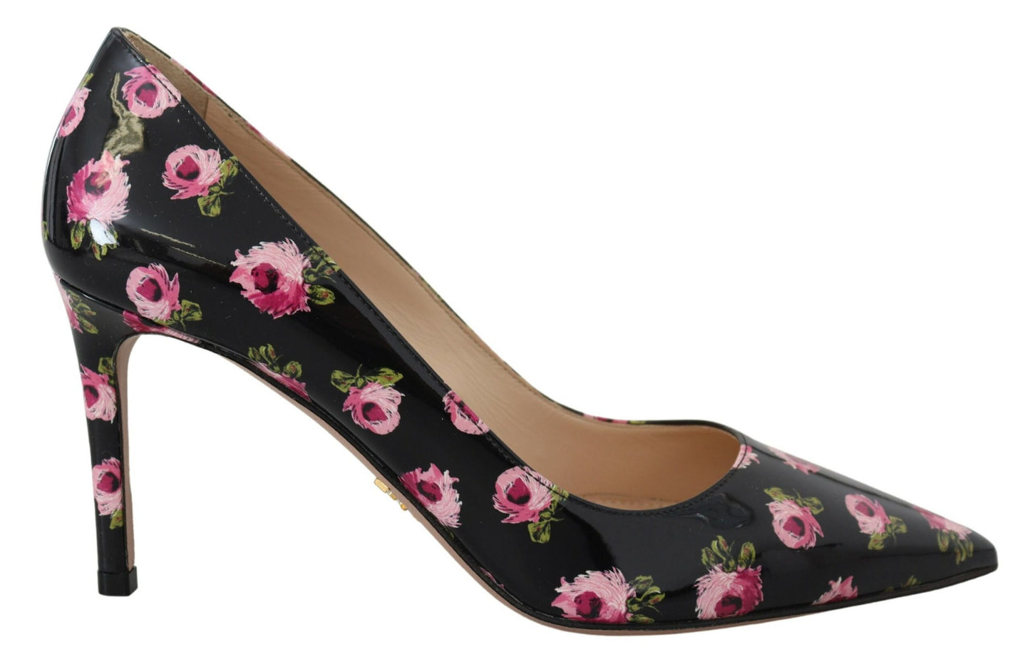 Elegante Pumps aus Leder mit Blumenmuster