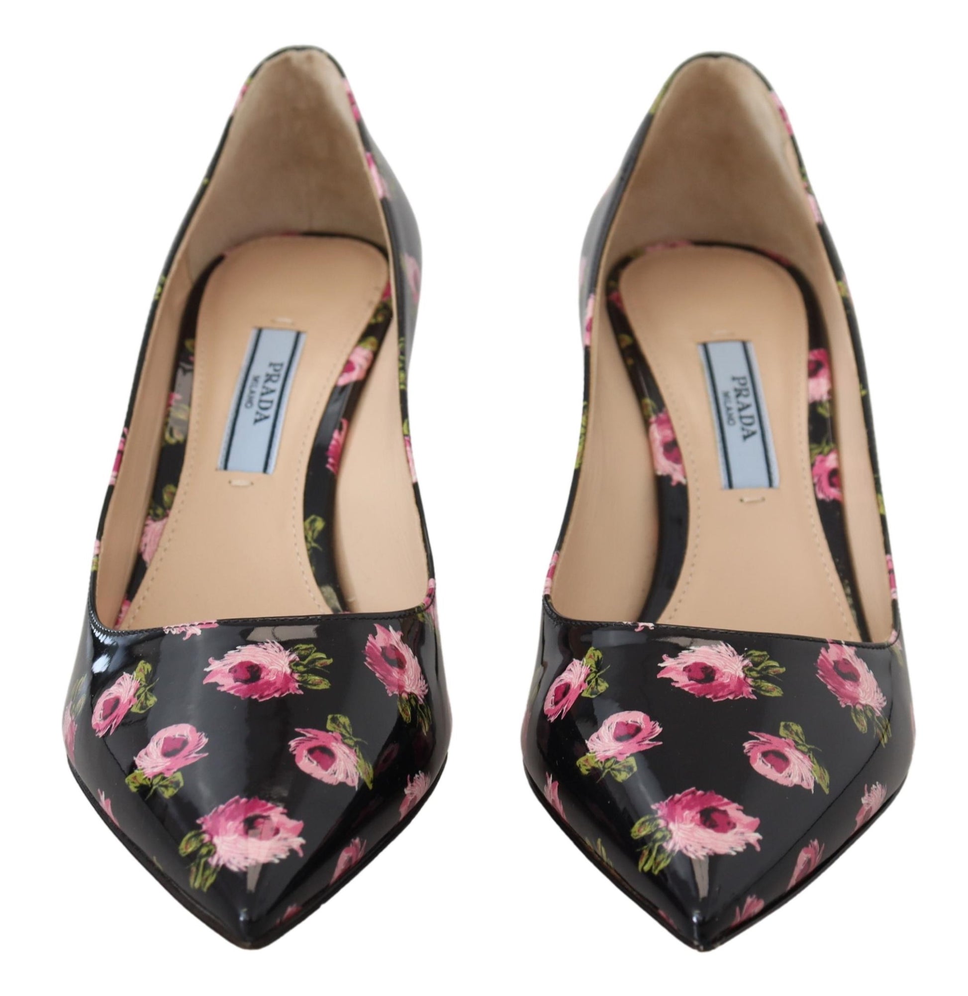 Elegante Pumps aus Leder mit Blumenmuster