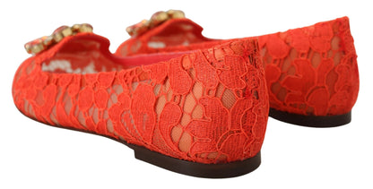 Elegante Lace Vally Flats in Korallenrot