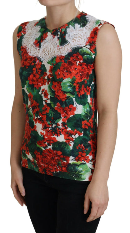 Chic Floral Print Tank Top Vest