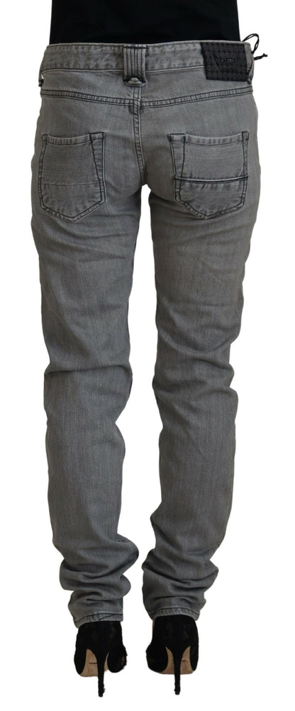 Schicke Skinny Jeans mit niedriger Taille in Grau