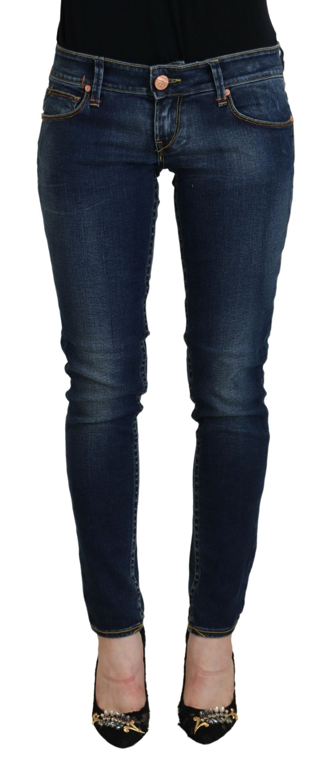 Schicker Skinny-Jeansstoff mit niedriger Taille