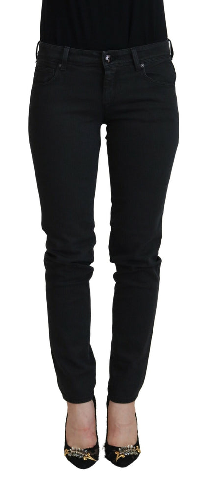 Schicke schwarze Skinny Jeans mit niedriger Taille