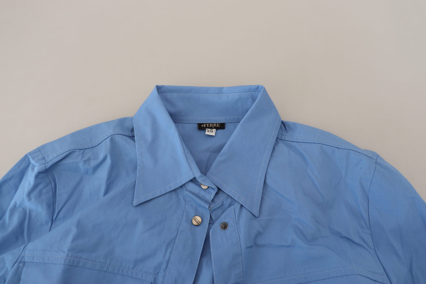 Elegantes langärmliges Poloshirt aus Baumwolle in Blau