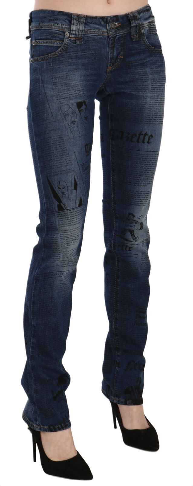 Schicker, blauer Skinny-Jeansstoff von Gazette