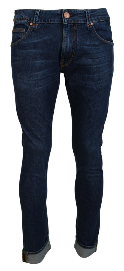 Exquisiter konischer italienischer Denim in Blau