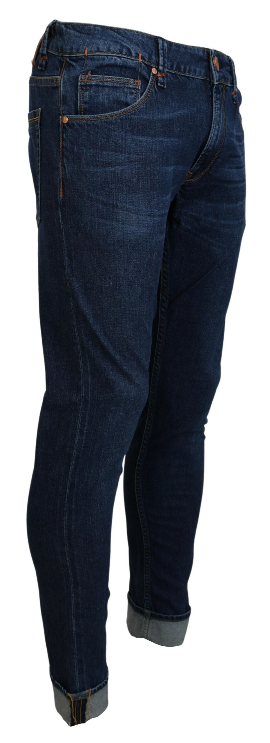 Exquisiter konischer italienischer Denim in Blau