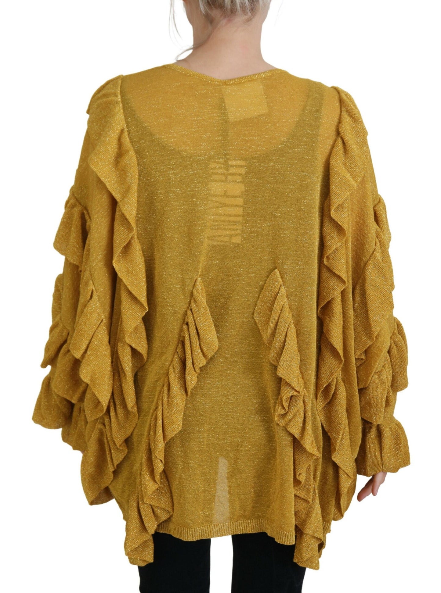 Eleganter goldener Cardigan-Pullover