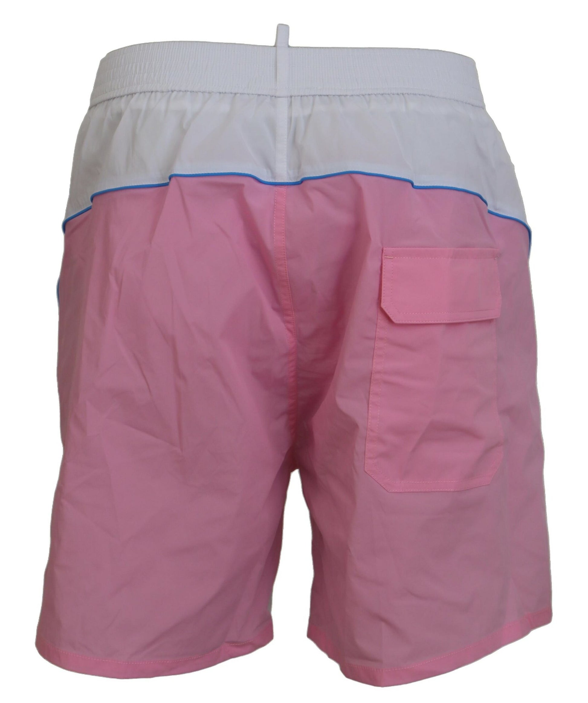 Schicke Badeshorts mit weißem und rosa Print