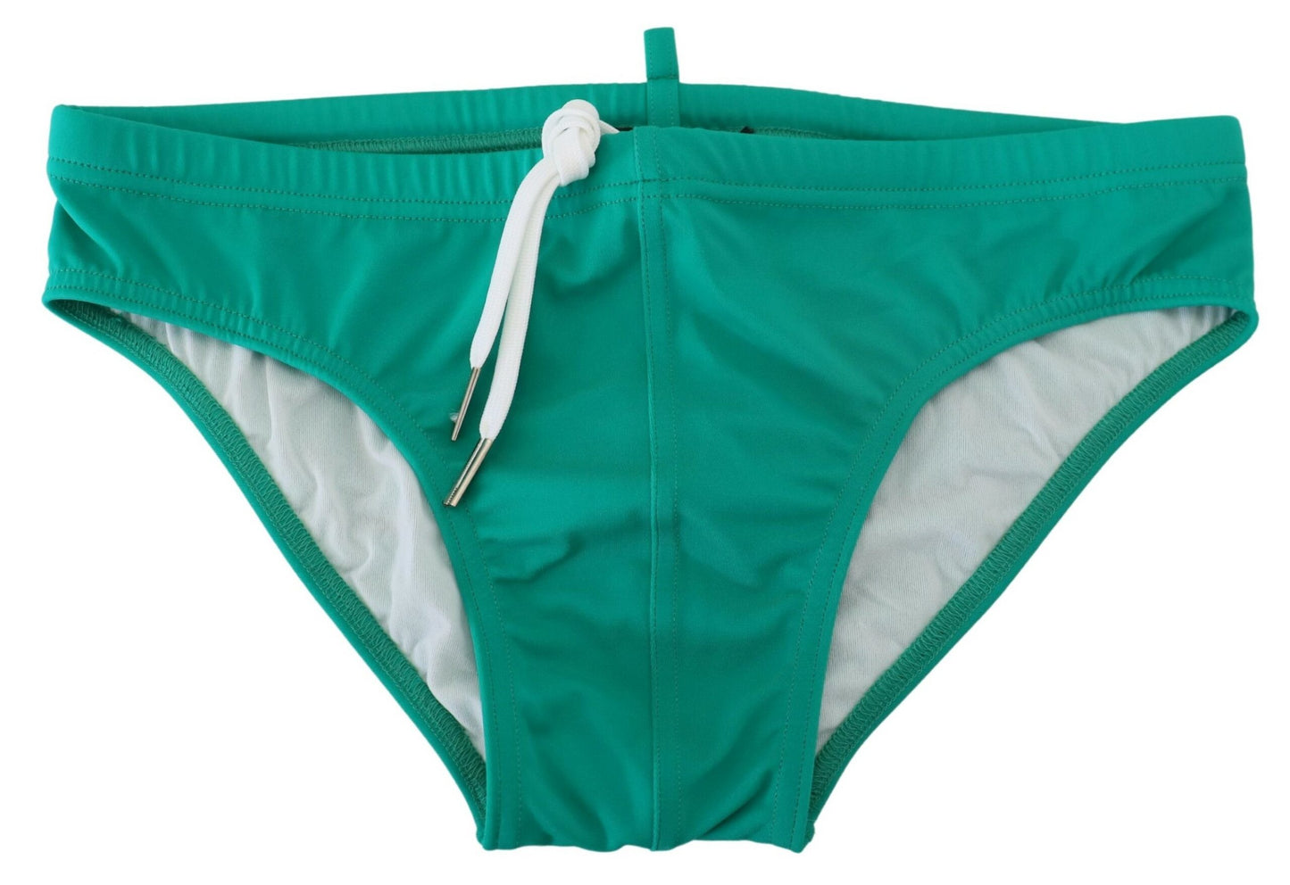 Schicke grüne Badehose mit weißem Logo