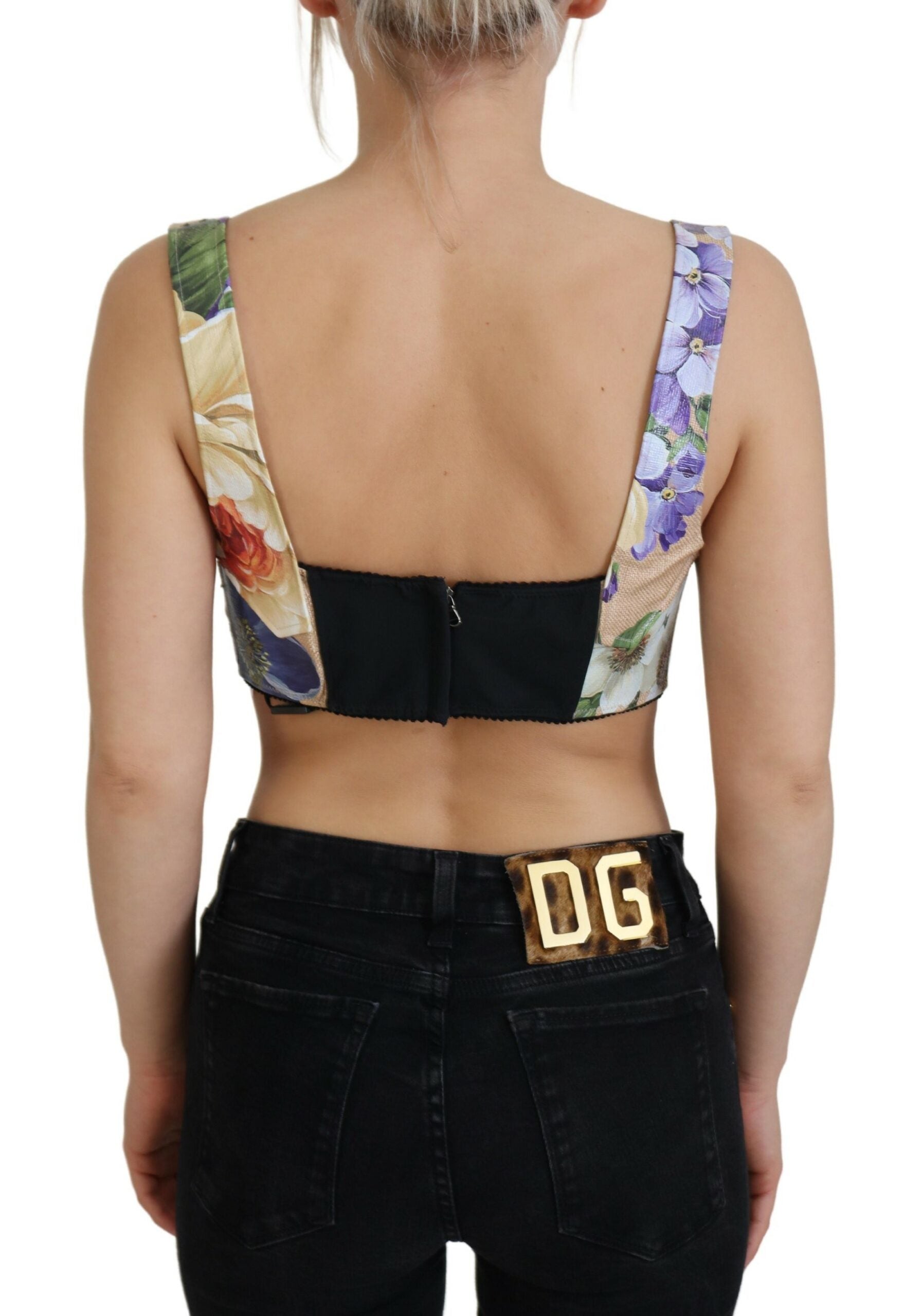 Floral Print Bustier Crop Top