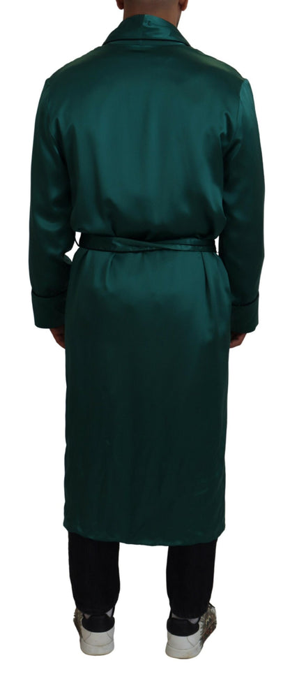 Elegant Silk Robe in Lush Green