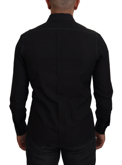 Elegant Black Formal Cotton Shirt