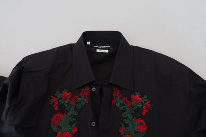 Elegant Floral Embroidered Cotton Shirt