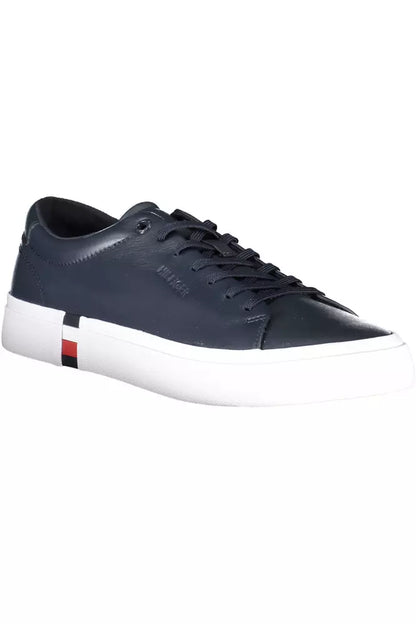 Blue Leather Men Sneaker