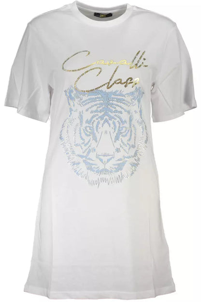 White Cotton Women T-Shirt