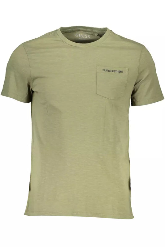 Green Cotton Men T-Shirt