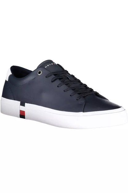 Blue Leather Men Sneaker