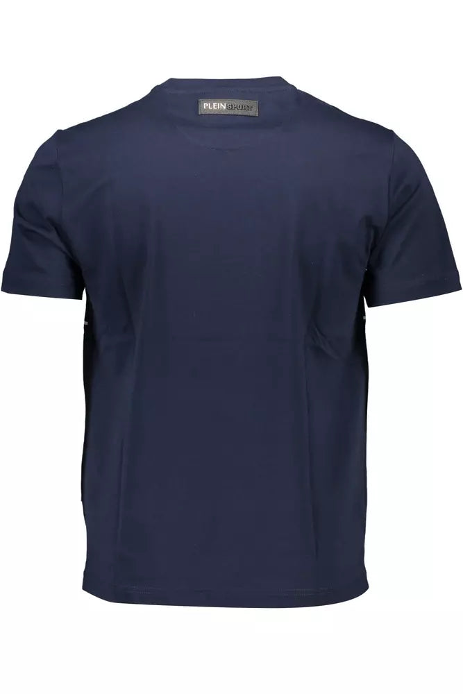 Blue Cotton Men T-Shirt