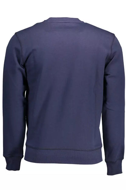 Blue Cotton Men Sweater