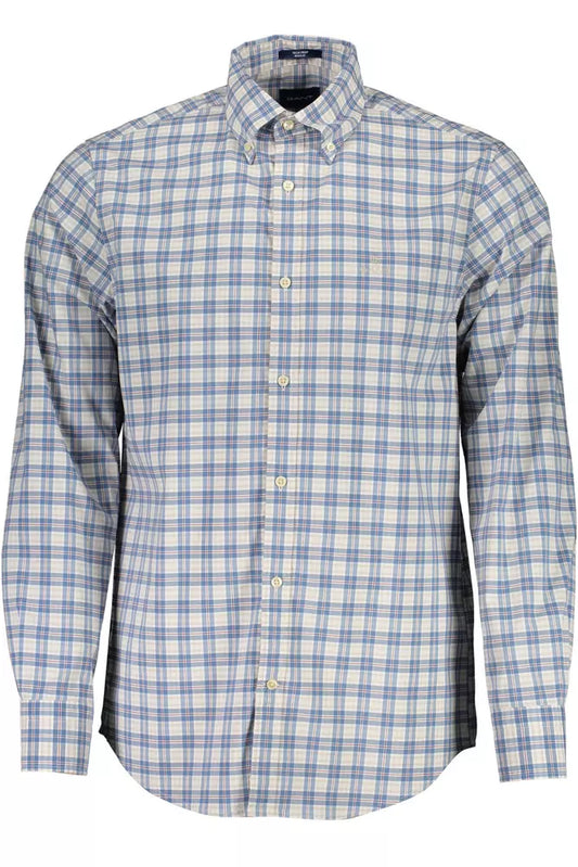 Blue Cotton Men Shirt