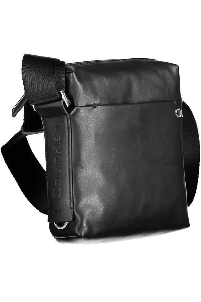 Black Polyester Men Shoulder Bag